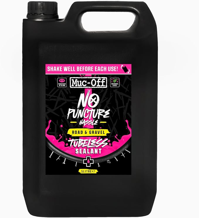 Muc-Off Road & Gravel Tubeless Tire Sealant | High-Pressure Puncture Sealant for Road & Gravel Bikes | Seals Holes up to 7mm | Works Up to 110 PSI