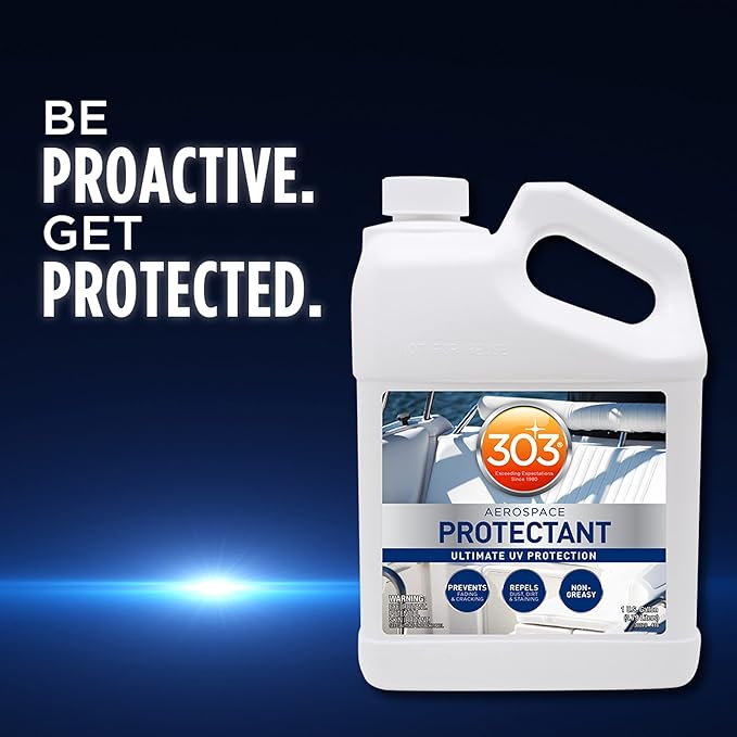 303 Marine Aerospace Protectant for Boat Vinyl, 1 Gallon | Provides UV protection for marine vinyl and surfaces while helping prevent fading, cracking, and staining.