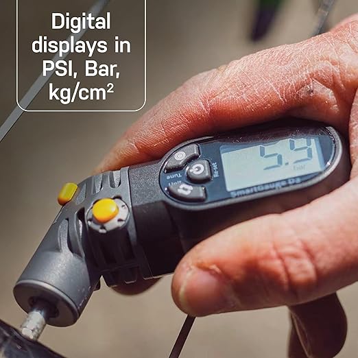 Topeak SmartGauge D2 Digital Tire Pressure Gauge – Presta/Schrader Compatible, 250 Psi/17 Bar, Precision Air Pressure Reader with LCD Display for Bikes, Motorcycles & Sports Equipment | bike-hand-tools