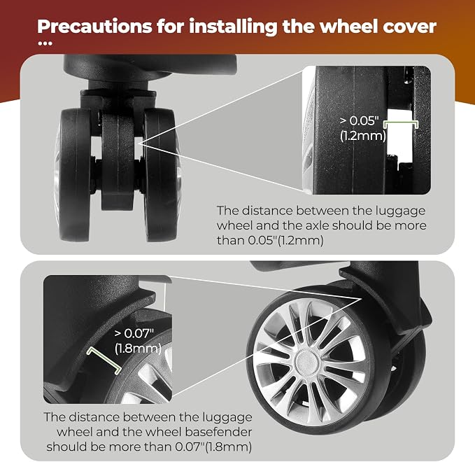 8Pcs Luggage Wheel Covers, Travel Accessories (Gradient Espresso Brown) | Wear-resistant & anti-noise silicone covers. Fits 2-2.4" wheels. Protects suitcase wheels. Travel essential for suitcases