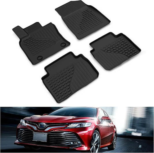 Kiwi Master Floor Mats for 2018-2024 Toyota Camry | OEM Replacement ‎PT908-03180-20, Custom Fit All Weather Car Mats, Heavy Duty TPE Floor Liners, Front & Rear 2 Row Set, Black