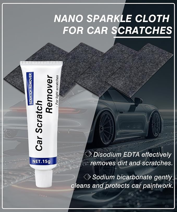 Nano Sparkle Cloth Car Scratch Remover, Nanosparkle Cloth for Car Scratches, Car Scratch Remover, Restore Scratched Paint to A Glossy, Like-New Finish, Simple, Effective, and Fast Results