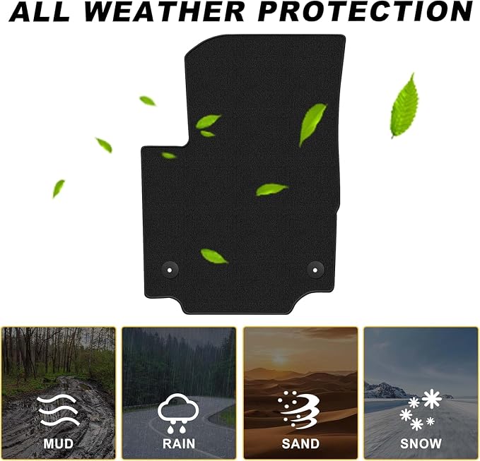 Carpet Floor Mats Fit for Chevy Equinox/GMC Terrain 2018-2024 (Not for EV) | All Weather 1st & 2nd Row Custom Fit Anti-Slip Floor Liners - 3pcs