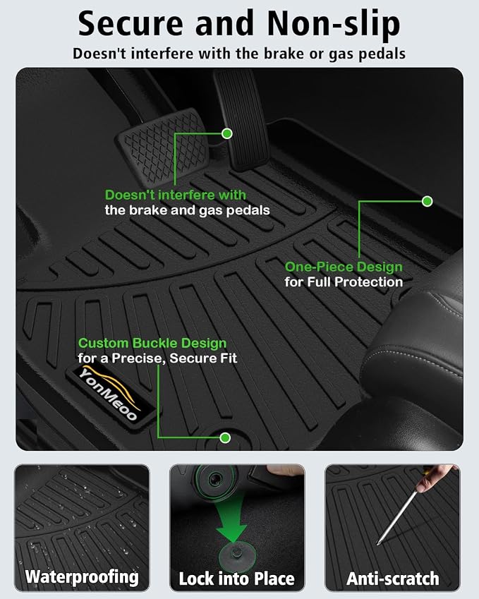 Floor Mats Custom for Mazda CX-50 Hybrid 2025-2026 | All Weather TPE Rubber Floor Liners, Cargo Liner, Backrest Mat Full Set for CX50 2025 Plug-in Hybrid Accessories, Black