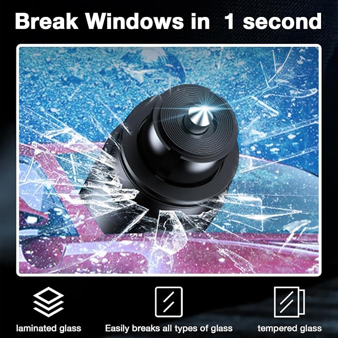 MOTORBUDDY Window Breaker Seatbelt Cutter, 2-in-1 Car Window Breaker Tool,Emergency Glass Breaker and Auto Escape Tool，Safety Hammer for Car Accessories