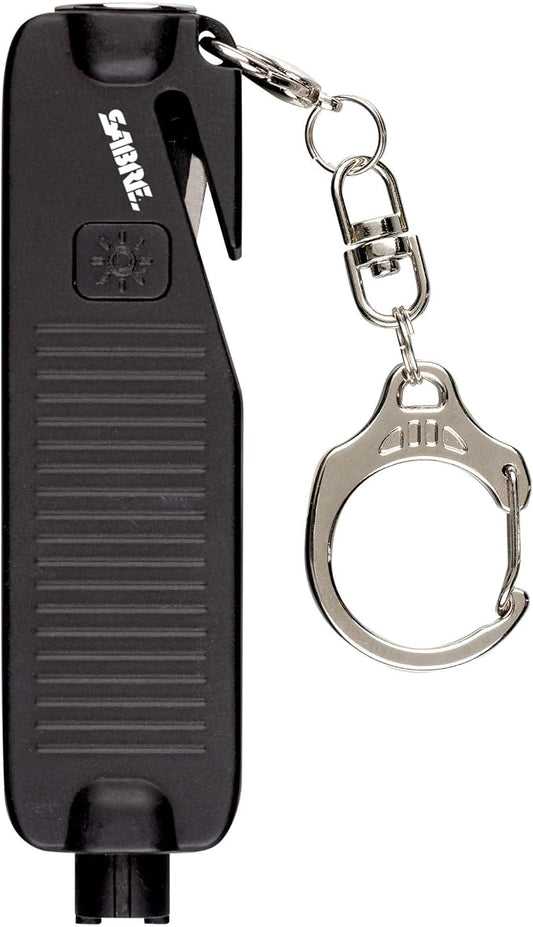 Sabre Safe Escape™ 3-in-1 Car Escape Tool for Car Safety with Spring-Loaded Window Breaker, No Swing Required, Seat Belt Cutter, LED Flashlight, Compact Auto Safety Tool for Emergencies