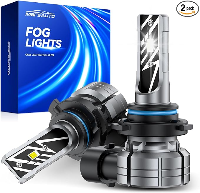 Marsauto 9006 LED Fog Light Bulbs, 700% Brightness HB4 9006 LED Bulb, 18,000LM 6500K Cool White Non-Polarity, 70000 HRS Lifespan for Fog Lights or DRL, RV Interior Lighting