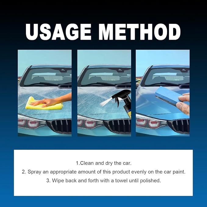 SOPAMI Ceramic Paint Sealant Spray, Ceramic Coating for Cars | 17.5oz High Shine Car Wax Spray, 6 months of protection, Waterless Car Wash, Long-lasting Hydrophobic, High Gloss Shine