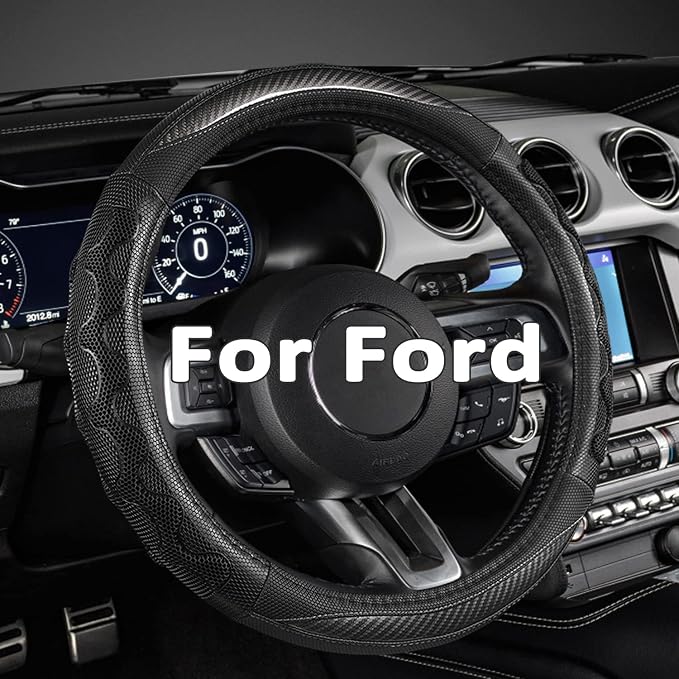 GIANT PANDA Car Steering Wheel Cover for Ford Escape Edge EcoSport Bronco Sport Explorer,3D Sporty Design,Gray