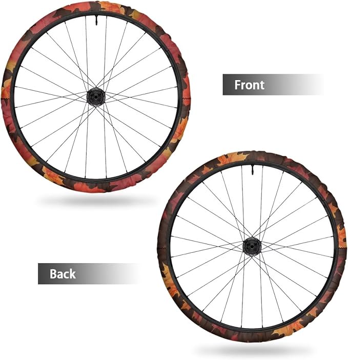 Wheelchair Wheel Covers Maple Leaf Pattern 2 PCS Wheelchair Tyre Covers Neoprene Wheel Cover for Transport Wheelchair Wheels Thanksgiving Day Decorations