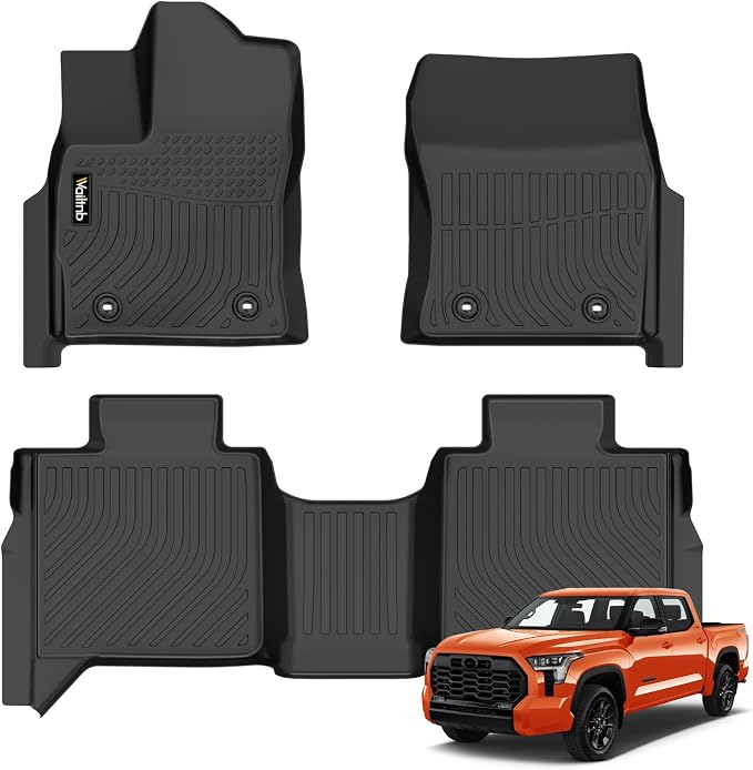 Wailtnb-for Toyota Tundra 2022-2026 CrewMax Cab Floor Mat All Weather Floor Liner Car Mat for Toyota Tundra SR/SR5/TRD PRO/Limited/Platinum/Castone Custom Fit Automotive Full Set Accessories