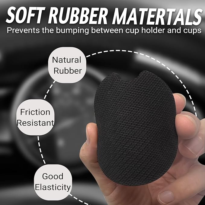 Yonlevres Car Coasters for Cup Holders，2.75" Anti Slip Rubber Mat with A Finger Notch, 2 Pack Car Cup Holder Coasters for Car Interior Accessories for Women Men Cactus