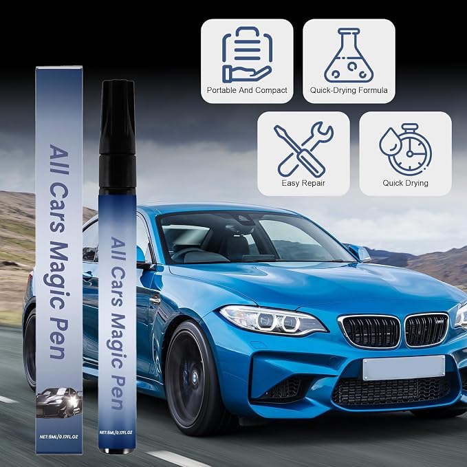 Magic Car Scratch Remover Pen – Quick & Easy Paint Repair for All Vehicles, Fix Scratches, Chips & Scuffs Instantly, Waterproof & UV Resistant Touch-Up Pen, Fits All Car Colors, Long-Lasting Shine (2)