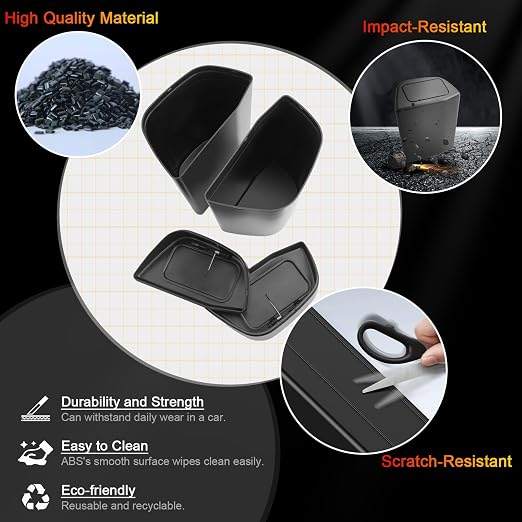 for Toyota RAV4 Trash Can for 2019-2025 Toyota RAV4 Small Car Trash Bin for Side Door RAV4 Front Door Trash Garbage Bin w/Lid for Toyota RAV4 Accessories (RAV4 Left & Right Side)