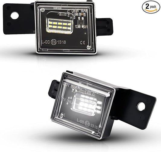 LED License Plate Lights Bright White Tag Lamp Assembly Replacement Compatible with Chevy 2015-2021 Colorado, 2014-2021 Silverado 1500, GMC 2015-2021 Canyon, 2014-2021 Sierra 1500, Pack of 2