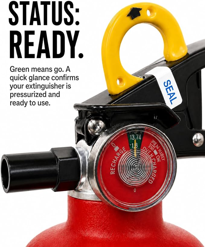 Ougist Fire Extinguisher for Home & Vehicle, 1-A:10-B:C, FF1KG 2.5lb 6 Pack | Dry Chemical Extinguisher Set for Small Home, Car, Garage and Boat Fires with Quick-Release Handle and Compact Storage