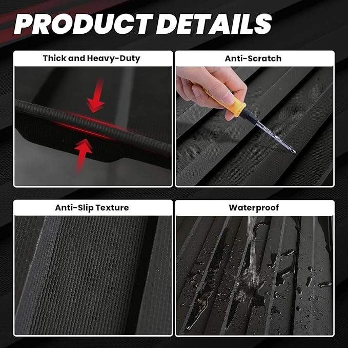 LASFIT 5.7FT Truck Bed Mat with Rambox for Ram 1500 2009-2025 2026 & RAM 1500 Classic 2019-2024 Short Bed (5FT7 / 67.4inches), All Weather Custom Fit Truck Cargo Bed Liner, Black