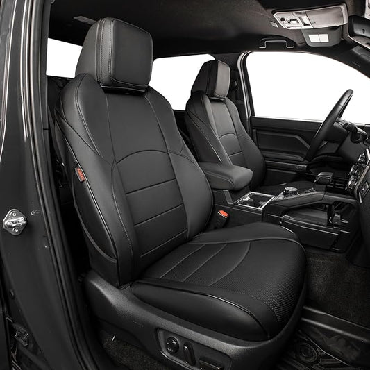 EKR Car Seat Covers Custom Fit for Toyota 4Runner(5 Seats) Full Set | for Toyota 4 Runner 2025-2026 Seat Covers for SUV,Full Wrap,Airbag Compatible,Waterproof Pet-resistant,Faux Leather(Black)