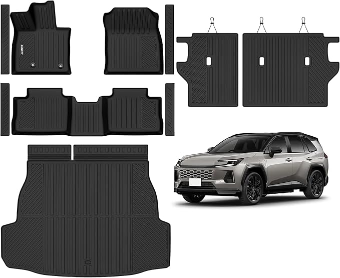 Naibeve Floor Mats for 2026 Toyota RAV4 PHEV | All Weather Floor Mats, Cargo Mat, Backrest Mats, Door Sill Guards, (Not for Hybrid) Interior Protector accessories
