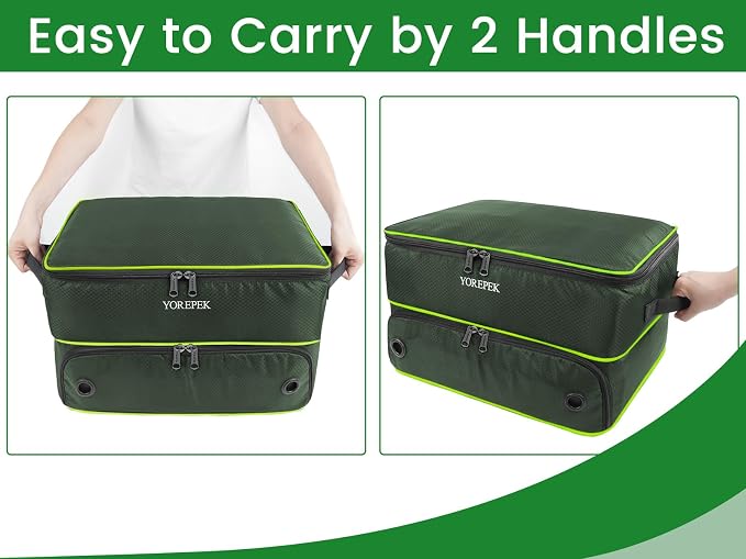 YOREPEK Golf Gifts for Men, 2 Layer Golf Trunk Organizer for 2 Pair Shoes | Waterproof Car Trunk Locker with Separate Ventilated Compartment for Balls, Tees, Clothes, Gloves, Birthday Gifts for Golfers