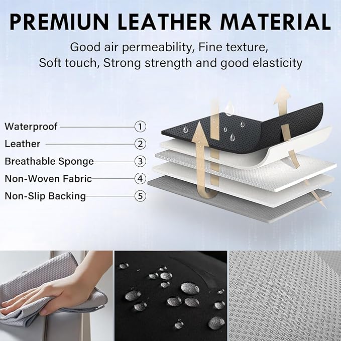 Coverado Car Front Seat Covers, Waterproof Leather 2 Pack Car Seat Covers, Seat Covers Automotive Seat Protector Universal Fit for Most Cars(Front, Green&Black)