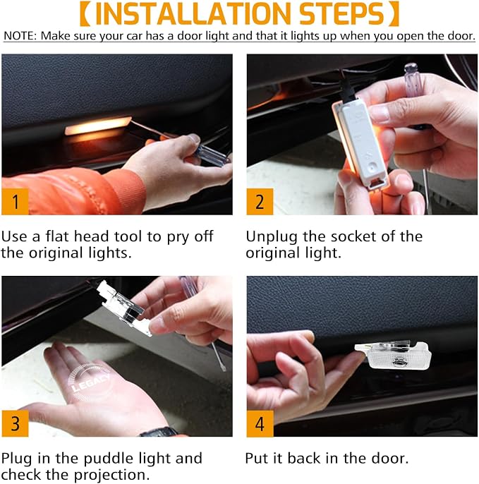 2Pcs Car Door Light Logo Projector for Subaru LED Ghost Shadow Puddle Light | Non Fade Courtesy HD Projector Laser Lamp Car Entry Lighting Interior Accessories (Legacy)