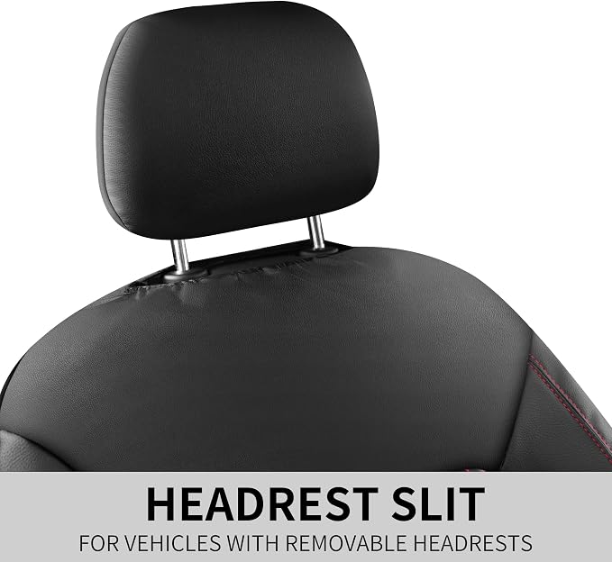 HChengkikz Faux Leather Front Car Seat Covers, 2 Pack Seat Protectors | Easy to Install Auto Interior Accessories Universal Fit for Sedans, SUVs, Trucks, Vans
