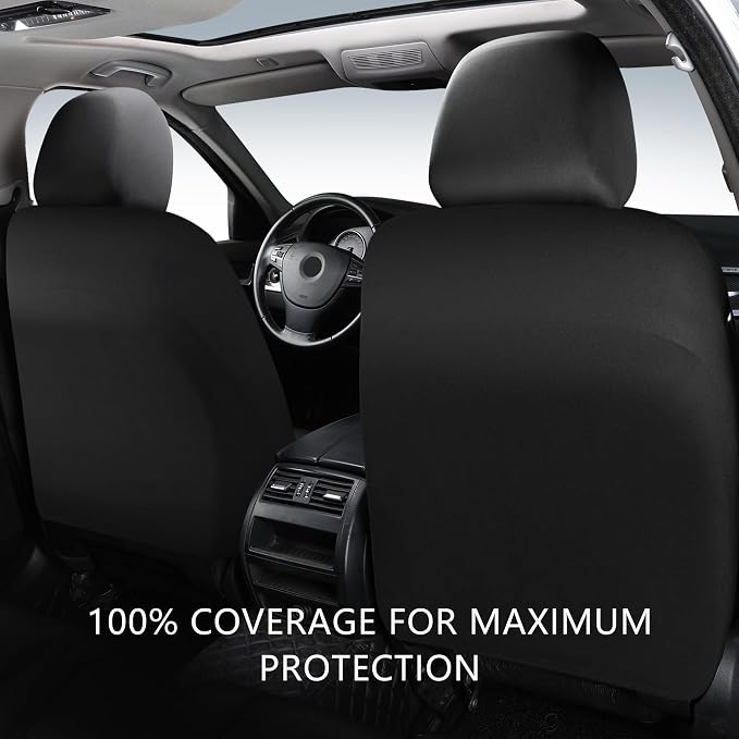 HChengkikz Front Car Seat Cover, Waterproof Nappa Leather (Black + Red) | Breathable, Airbag compatible, Easy to Install, Universal Fit for Most Cars, Sedans, SUVs, Vans, Trucks