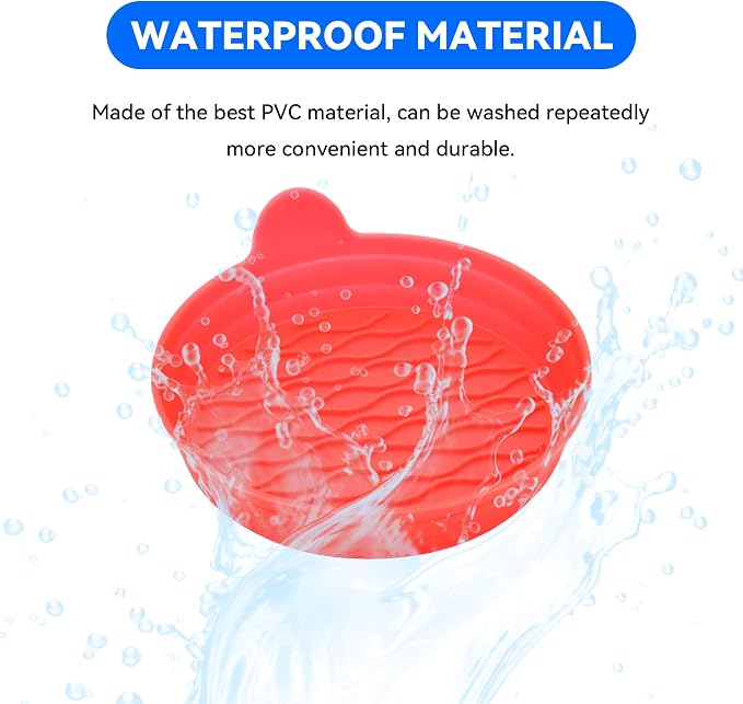 4PCS Car Cup Holder Coasters, Universal Silicone Non-Slip Insert Cup Coasters, Soft Wave Pattern Cup Holders, Car Interior Accessories for SUV, Truck, RV (Red)