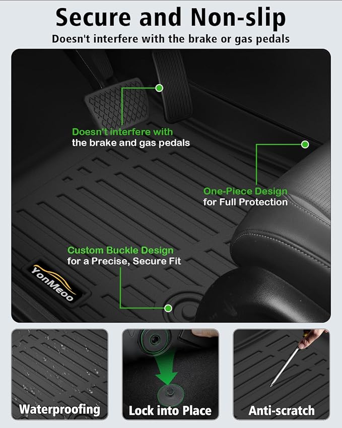 Floor Mats Custom for Kia K4 2025 2026 All Weather TPE Rubber Protection Front & Rear Row Anti-Slip Automotive Floor Liners for Kia K4 2025 Accessories | All Weather TPE Rubber Floor Liners Front & Rear Row Anti-Slip for K4 Accessories, Black