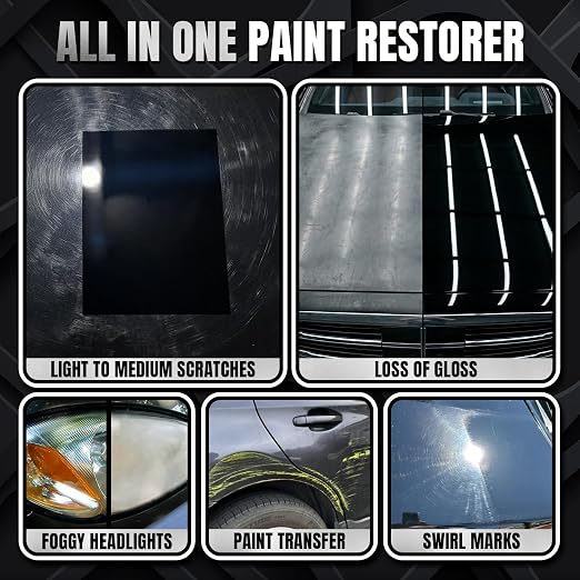 Black Scratch Remover – Car Scratch Repair & Swirl Remover for Vehicles – Deep Scratch Repair Compound & Polishing – Car Paint Repair Kit for Clear Coat & Paint Restoration – 8 oz with Towel