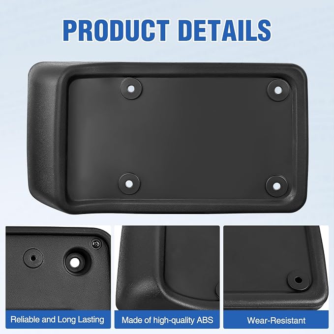 Nilight Rear License Plate Frame Holder Bracket for 1997 1998 1999 2000 2001 2002 2003 2004 2005 2006 Jeep Wrangler TJ Accessories Replace #55174994 Plastic License Plate Mounting Black