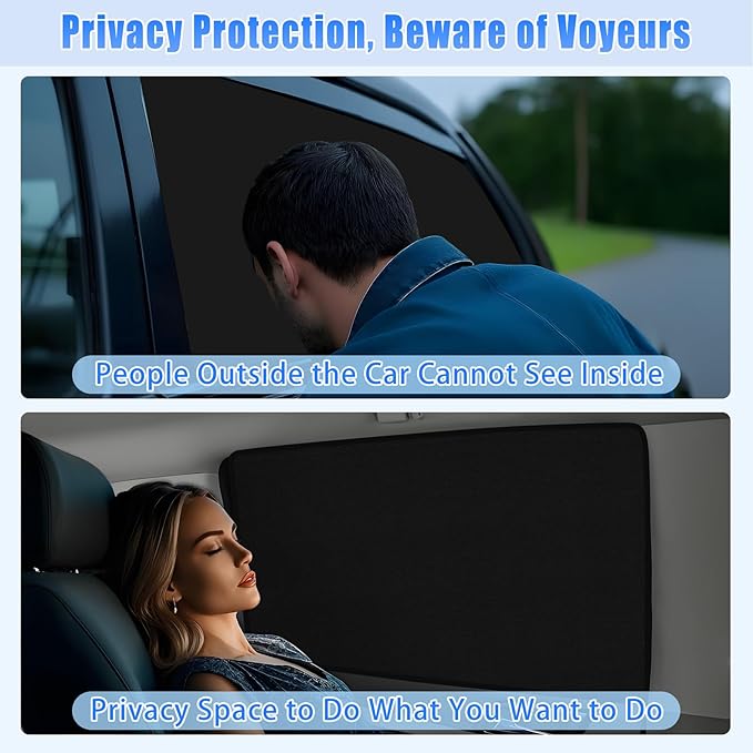 ZATOOTO Rear Window Cover for Privacy,Soft Suede for Durable,21.2×39.3in | Light Blocking Sun Shades for Camping, Stay Cool & UV Protection, Rear Window Sunshade for Babies