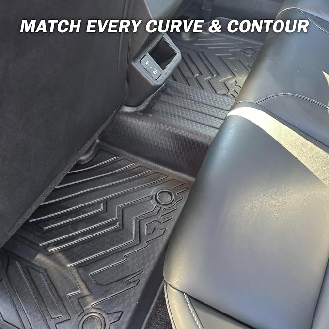 KUST Floor Mats for 2023-2026 Honda Pilot Accessories | Front Rear Floor Liners, Cargo Trunk Mat, Backrest Mat, Door Sill Protectors, TPE Rubber, Raised Edge, Extra Heel Pad Plate