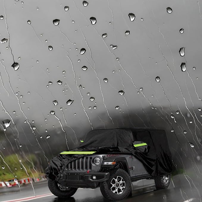 Waterproof Car Cover for J-eep Wrangler 4 Door, All Weather Rain Cover for Automobiles, Outdoor Full Exterior Covers Fit forJK JL YJ TJ
