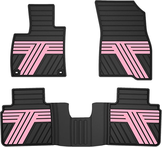 Floor Mats Fit for Honda Accord 2026 2025 2024 2023 (Gasoline & Hybrid), All Weather Protection Custom Fit Anti-Slip Floor Liners,1st & 2nd Row, Black & Pink