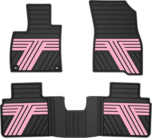 Floor Mats Fit for Honda Accord 2026 2025 2024 2023 (Gasoline & Hybrid), All Weather Protection Custom Fit Anti-Slip Floor Liners,1st & 2nd Row, Black & Pink