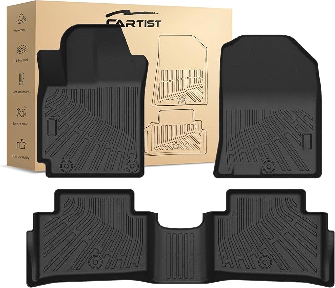 Cartist Floor Mats Fit for Hyundai Kona 2018-2023/ Kona N 2022-2023 (No Electric Models) Accessories All Weather Floor Liners for Kona TPE Heavy Duty