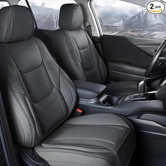 Coverland Custom Truck Car Seat Covers Front Seats for [2012-2014 F150 Super, SuperCrew Cab Front Bucket Seats Rear 40/60 Split Bench Without Armrest] - Waterproof Seat Protector [Front-Dark Gray]