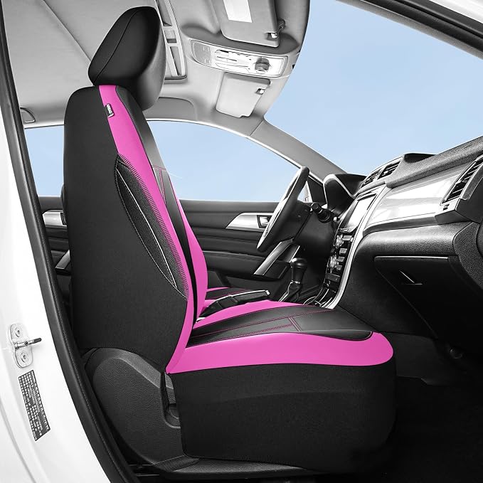 HChengkikz 2 Pack Front Neoprene Car Seat Covers | Waterproof Comfortable Seat Protectors, Airbag Compatible Universal Fit for Sedans, SUVs, Trucks, Vans