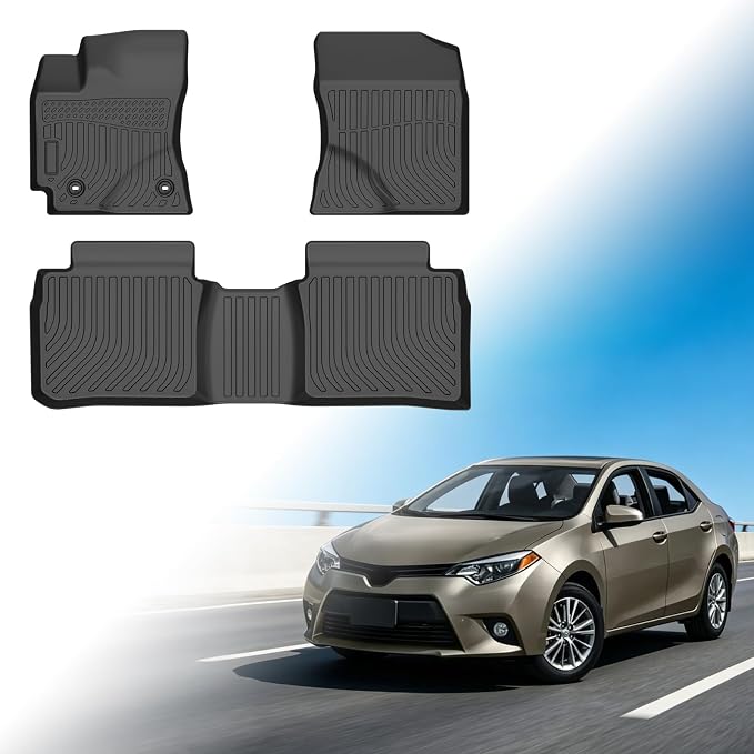 Floor Mats for Toyota Corolla Sedan 2014-2019 | Corolla Sedan Floor Mats,TPE Non-Slip Waterproof Summer Winter, Front & Rear Row