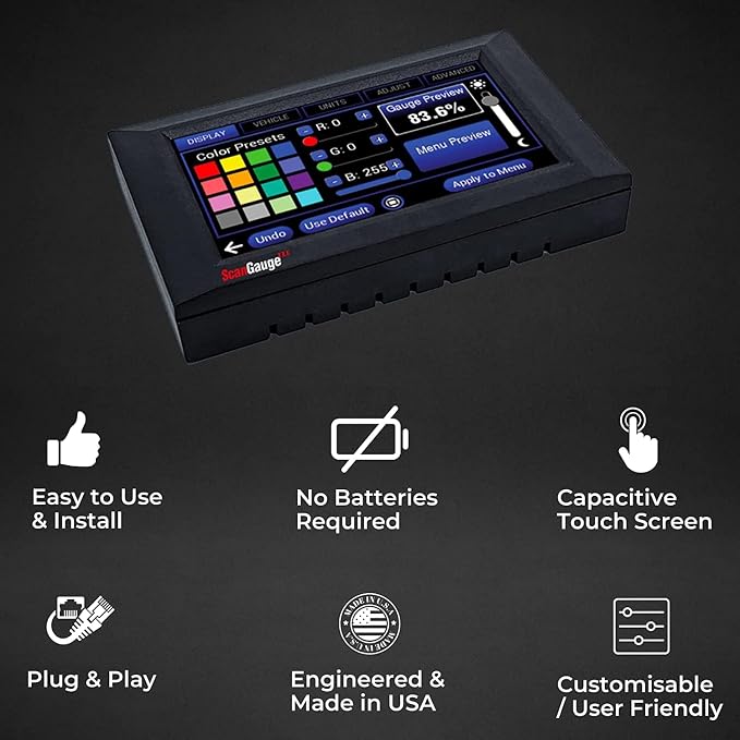 ScanGauge 3 Touch Screen OBD2 Scanner, Digital Gauges & Trip Computer SG3 | Digital Gauges, WiFi Updates, SG3