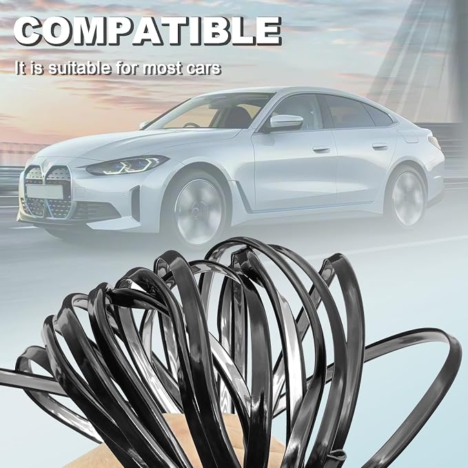 Car Door Edge Guards 16FT (5M), Universal U Shape Trim Molding Rubber Seal Protector, Anti-Collision Vehicle Protection Accessories Universal for SUV, Automobile, Truck, Van (Silver)
