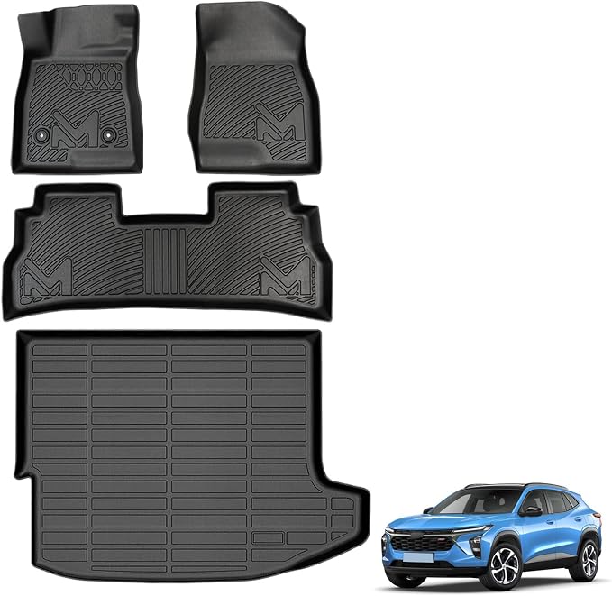 TPE Automotive Floor Mats & Cargo Liner Custom for 2024-2026 Chevy (Chevrolet) Trax & Buick Envista, All Weather Cover Protection Waterproof Black Floor Liner Front & Rear Row Full Set Car Mats, 4PCS