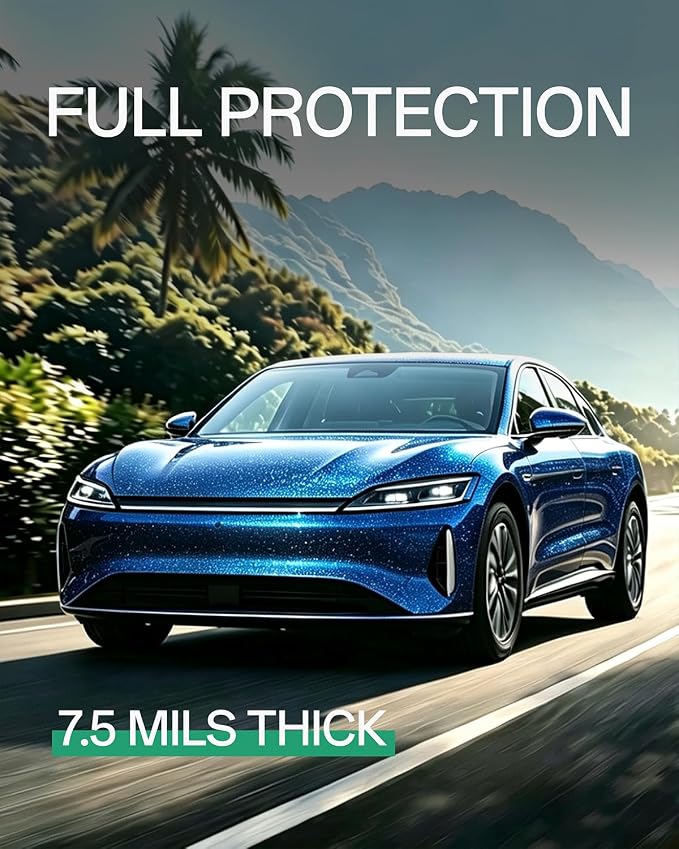 PPF, Dry Apply TPU PPF Vinyl Car Wrap Roll 1ft x 5ft, Paint Protection Vinyl Film (Gloss Cosmic Blue)