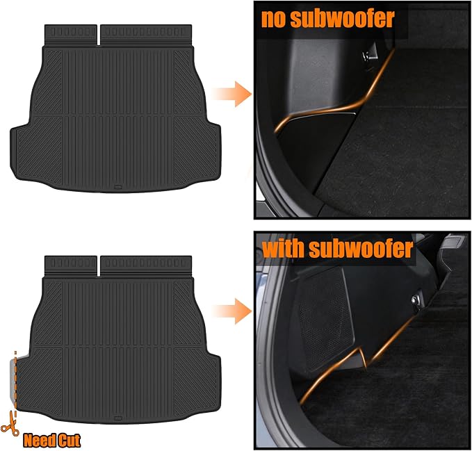 Auxko All Weather Floor Mats Cargo Mat with Backrest Mat for 2026 Toyota RAV4 Hybrid(Not for Phev Fits w/or w/o subwoofer) All Season TPE Accessories Odorless Anti-Slip