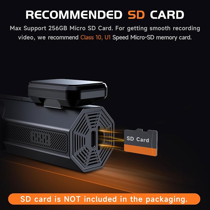 VEEMENT 2.5K Dash Cam Front, Mini Car Camera with App, 2.4G WiFi Smart Dash Cam for Cars, WDR Night Vision, 24H Parking Mode, G-Sensor, Heat Resistant, Supports 256GB Max