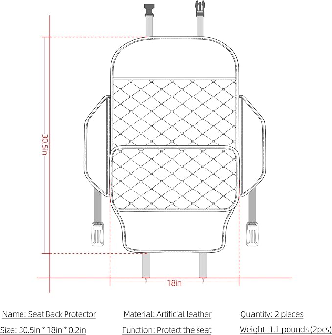TAIKOO Seat Back Protector,Shields Seat Backs From Kicks and Adds Storage | Keeps seat backs looking new for a long time. Easy to install and clean. 2-piece set