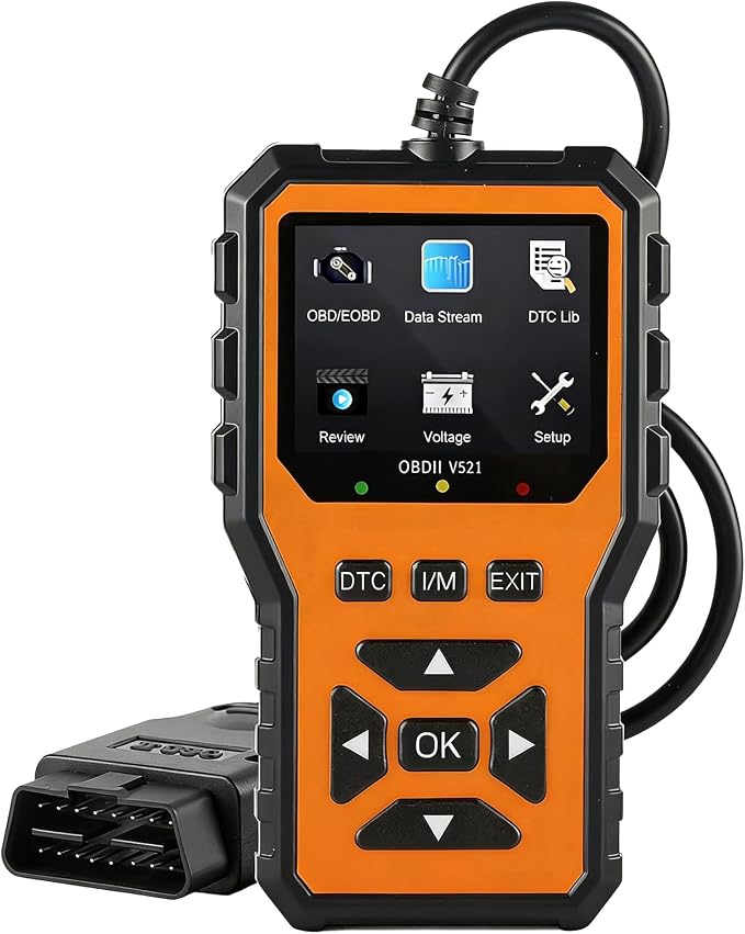 OBD2 Scanner Diagnostic Tool, 2026 Upgraded Car Code Reader(Orange) | Car Diagnostic Scanner Tool, Check Engine Code Reader with Live Data, Mode 6/8, Battery Voltage, Read & Clear Error Code