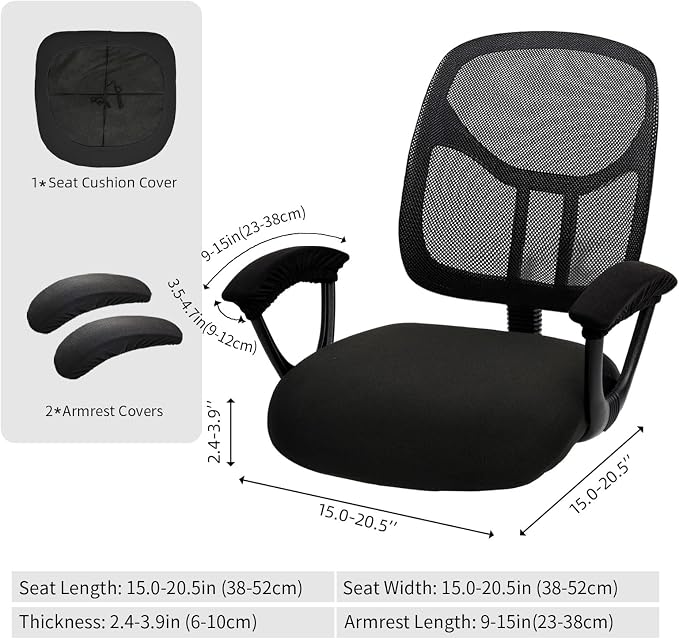 DIVA EN CAMINO DEC Universal Spandex Computer Chair Slipcover - Stretchable Desk Office Chair Seat Cushion Covers - Removable Washable Cushion Protectors for Dogs, Cats, Pets